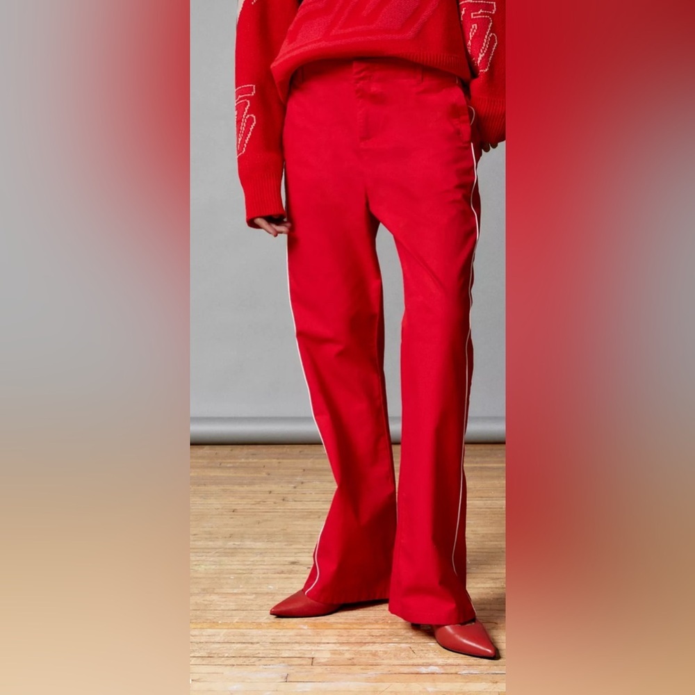 BDG Urban Outfitters Kendra Red Piped Pants stripe size 2 - Picture 3 of 7